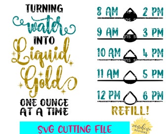Water Tracker svg, Turning Water Into Liquid Gold svg, Water Intake svg, Water Bottle svg, Water Measurements svg, Breastfeeding Nursing svg