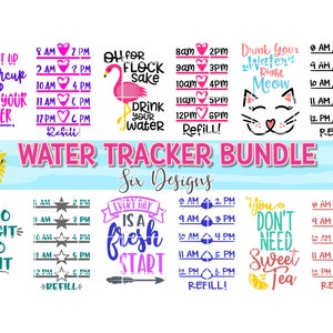 L’eau Tracker svg Bundle, Drink Up Buttercup svg, svg de prise d’eau, bouteille d’eau svg, svg de niveau d’eau Tracker, svg de mesures de l’eau
