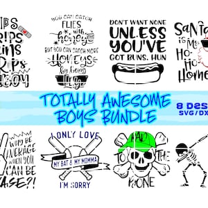 Totalmente Awesome Boys Bundle SVG, 8 paquete de diseño, chico svg, divertido svg, kids svg, boys tshirt svgs, boy quotes, savage svg, cool svg, DXF PNG