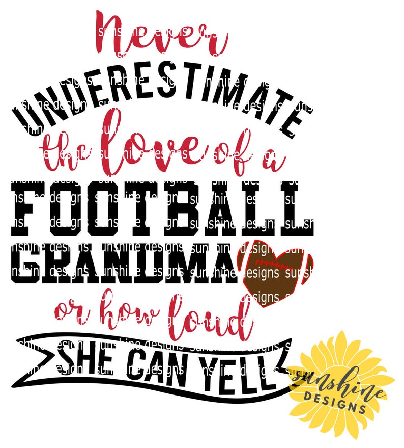 Football Grandma Svg Never Underestimate the Love of a  Etsy