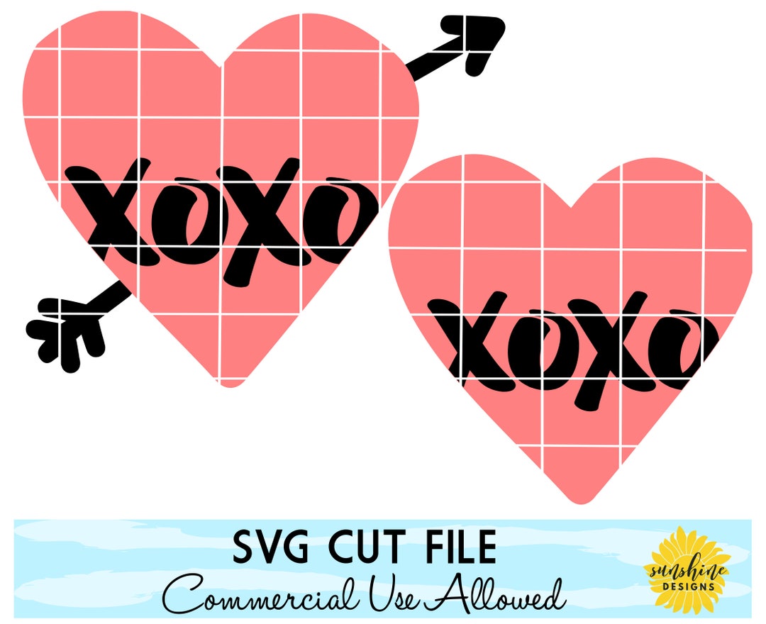 Valentines Day Svg, Valentines Day Clipart, XOXO Svg, Arrow Heart Svg ...