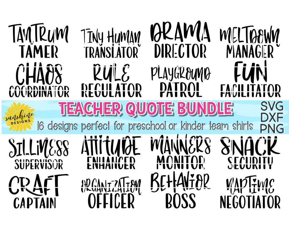 Download Teacher Quote Bundle Svg Teacher Svg Kindergarten Svg Etsy