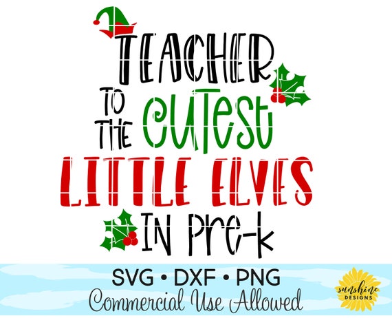 Download Teacher Christmas Svg Dxf Png Teacher To The Cutest Little Etsy