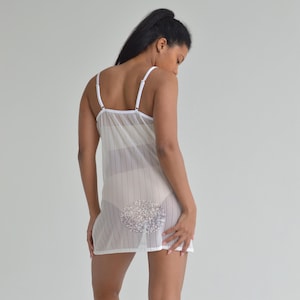 Transparent nightgown, See through nightie, Sheer Babydoll dress, Sheer mesh nightgown, Negligee sheer, Sheer clothing