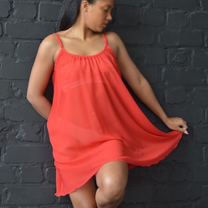 Romantic sheer babydoll dress, Sheer chiffon nightgown, Negligee sheer, Sheer clothing