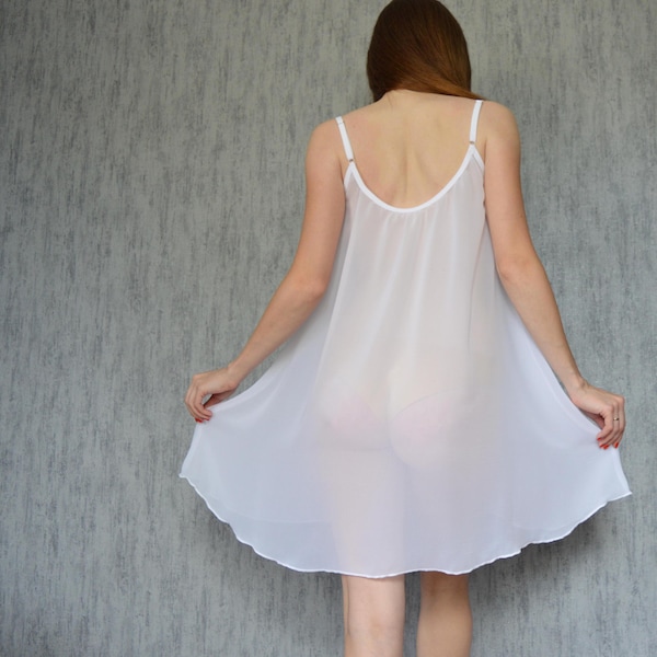 Sheer Chiffon Babydoll Nightgown, Seductive Lingerie