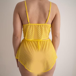 Sheer pajamas set, Transparent crop top and shorts, See through pajamas