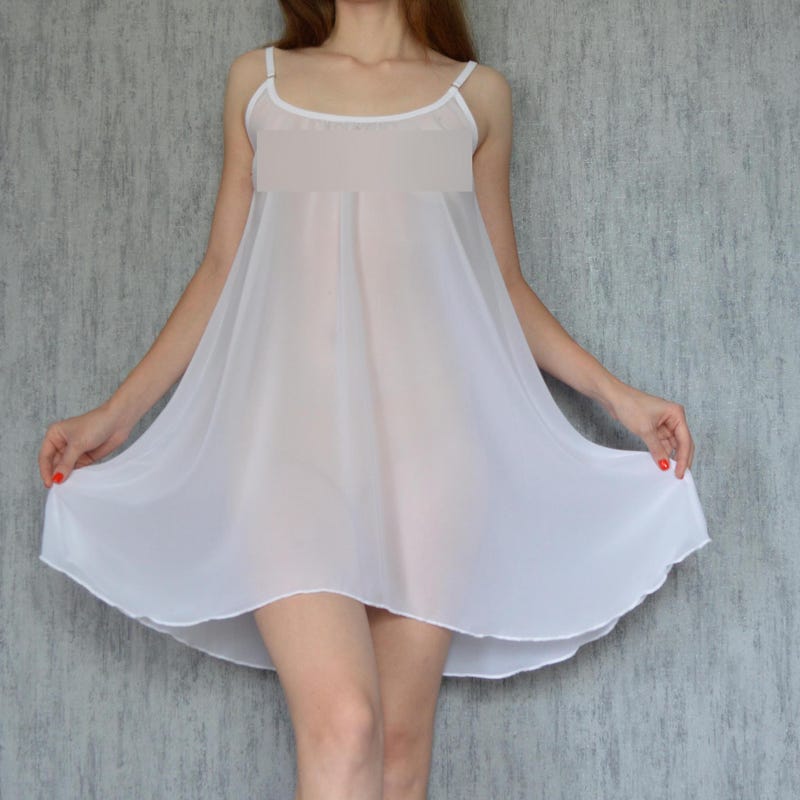 Sheer Nightgown Negligee Etsy