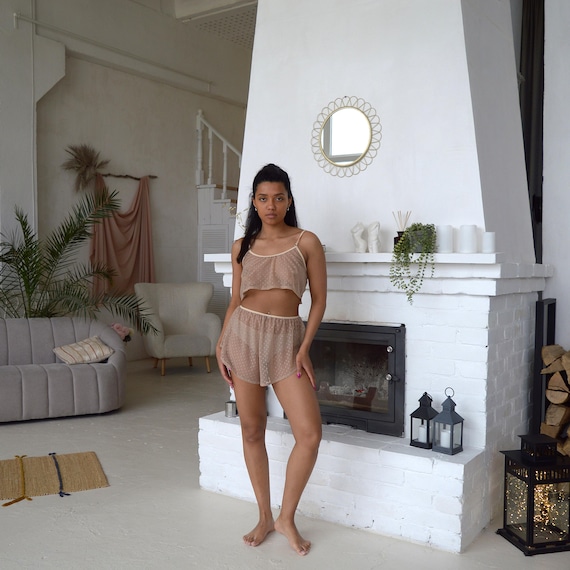 Sexy Sheer Pajamas, See Through Pajama Set for Women, Transparent Sleepwear  - Etsy
