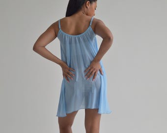 Déshabillé Nuisette Vintage Transparente Tabou Taille L - Occasion Parfait état, Nylon, Blanc