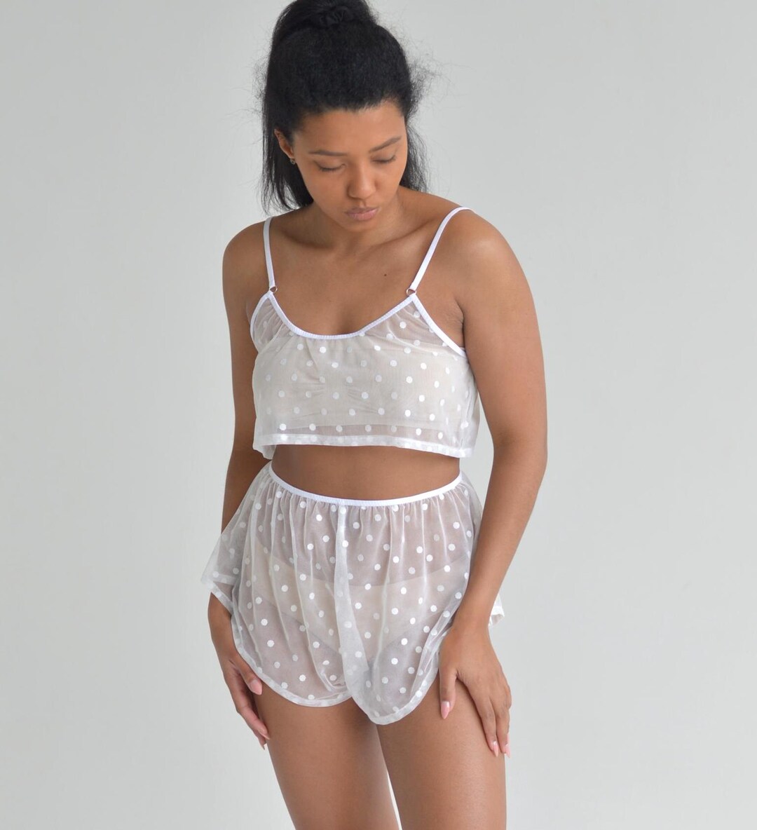 Translucent Pyjamas Sheer Soft Fabric Pajama Set – Lightweight Transparent Sleepwear - Etsy
