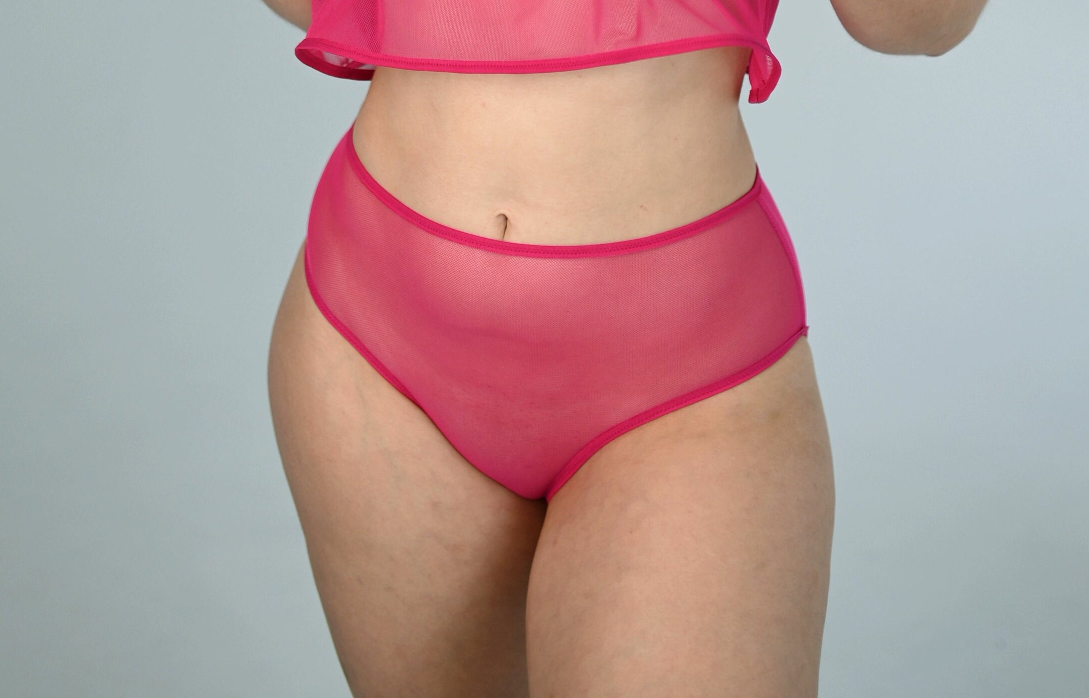 White Transparent Panties With a Highwaisted, Transparent Panties