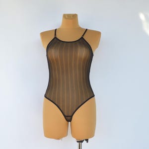 Sheer mesh bodysuit, see through bodysuit