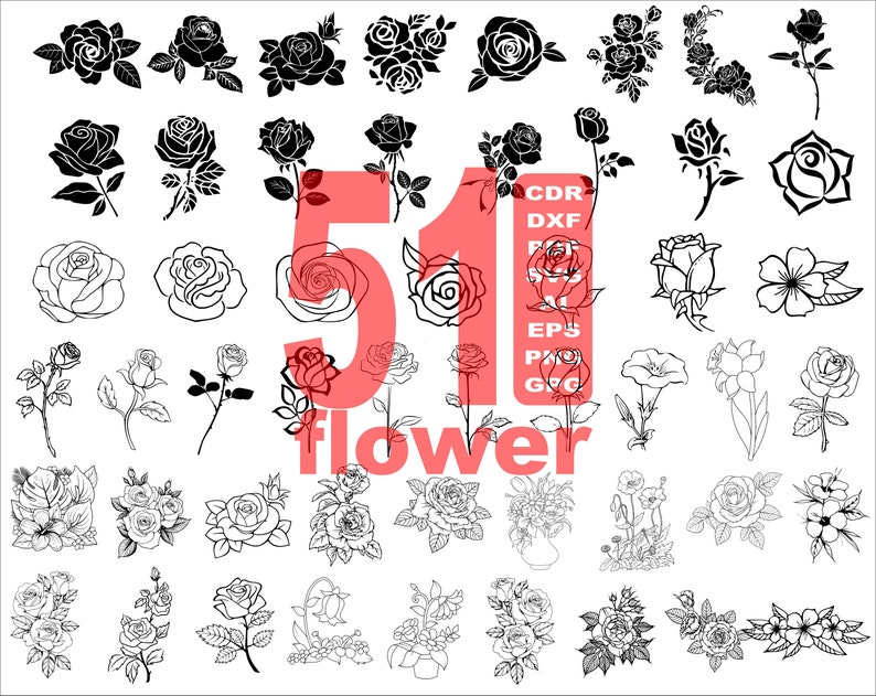 Download Cut File Flower Svg Roses Svg Rose Clipart Svg Files For Cricut Vector File Roses Silhouette Floral Silhouette Svg Bouquet Rose Eps Clip Art Art Collectibles Trustalchemy Com