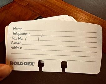 Vintage Rolodex Contact Cards - Blank