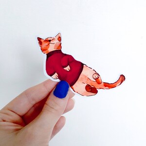 CAT IN A SWEATER - Illustration Sticker