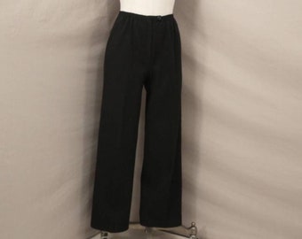 Iconic Sonia Rykiel Black Wool Pants High Quality French Designer Outside Seams Unfinished Edging Vintage 90's or Earlier