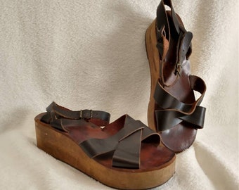 wood platforms shoes
