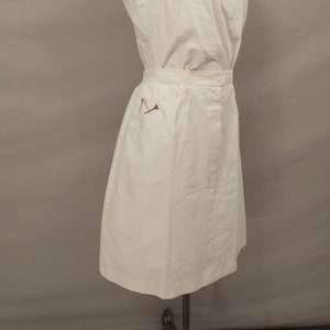 Vintage Golf Skirt Short Skort 70&#39;s Sportswear Athletic Wear Seventies Sportswear by Lynn Jones White w Embroidered Pastel Tees See Measure