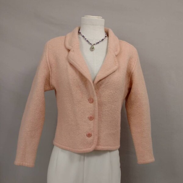 Pink Wool Jacket Etsy