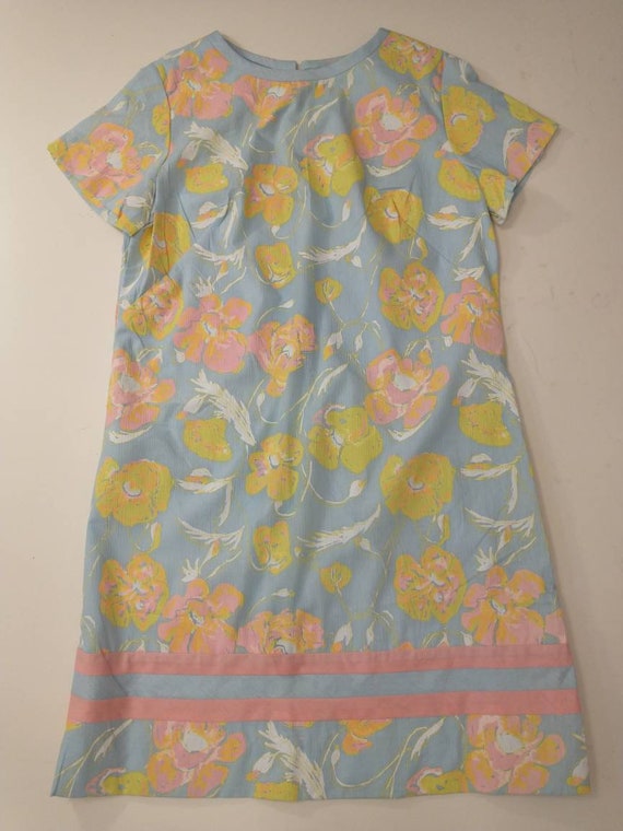 Pastel Floral Sheath Dress Summer Sundress Shift … - image 7