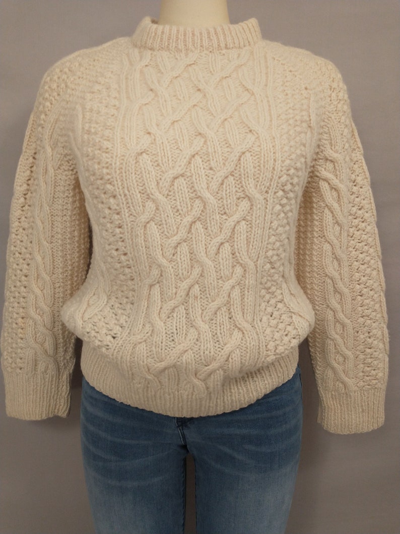 Hand Knit Irish Vintage 90s Sweater Traditional Cable Knit Pullover ...