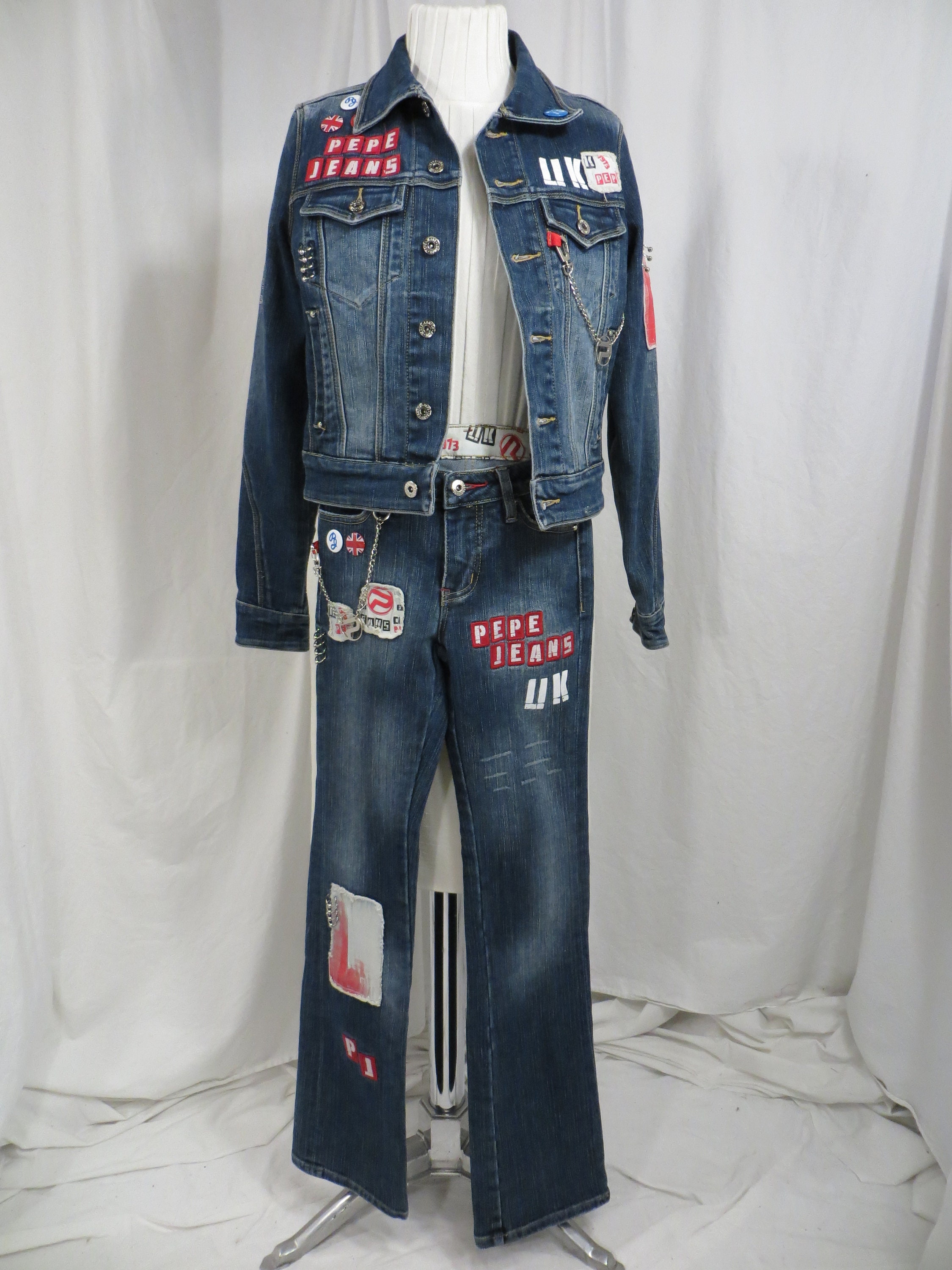 British Vintage Denim Set Pepe Jeans London England Pride XXS Jean 