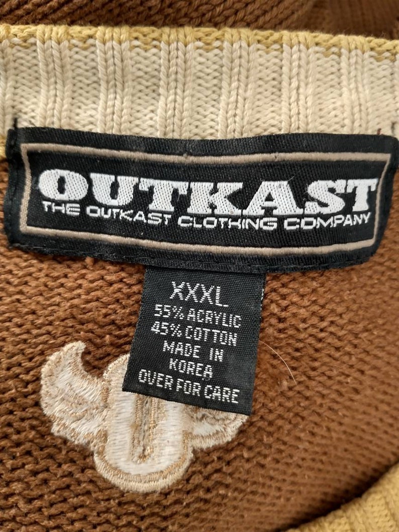 Rare Vintage Outkast Clothing Tunic Sweater 1980's The Outkast Clothing Company Early Knit Men's XXXL Eighties Color Block image 6