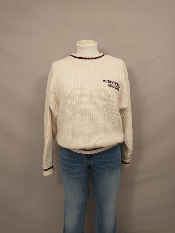 Vintage Springfield College Sweater Classic Crewne