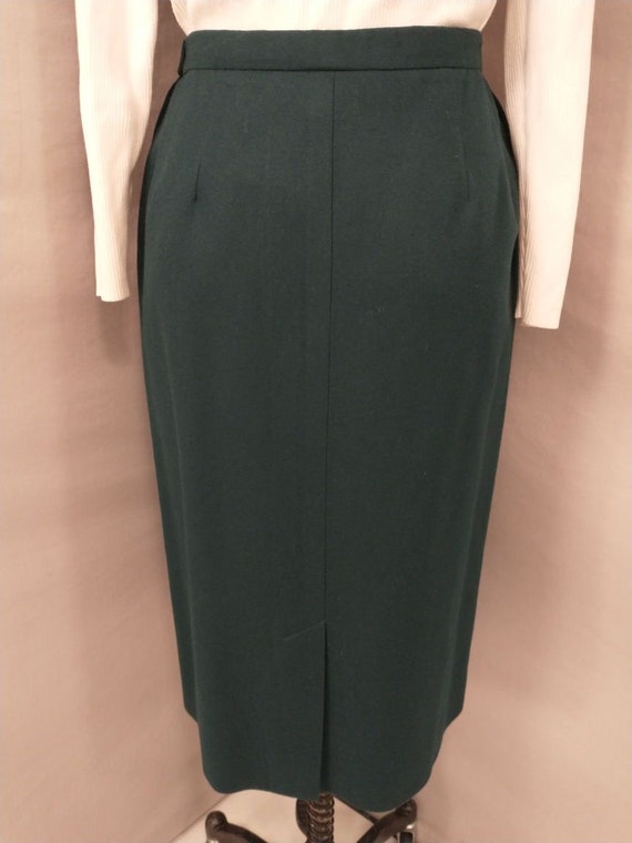 Dark Green Wool Midi Skirt Pendleton Made in USA … - image 4