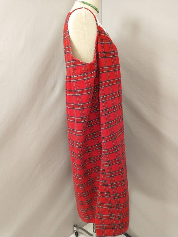 Ireland Lee Valley Soft Cotton Red Plaid Nightgow… - image 3