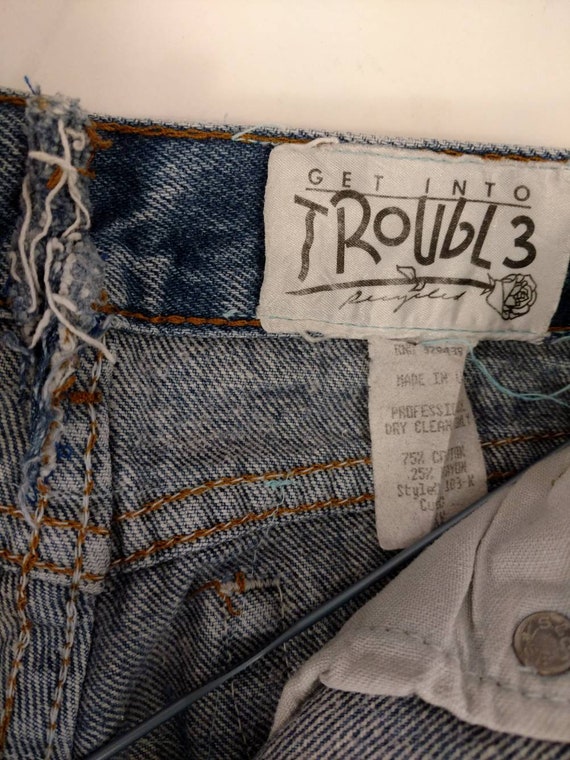Girls Vintage Jeans Floral Applique 90's does 60'… - image 5