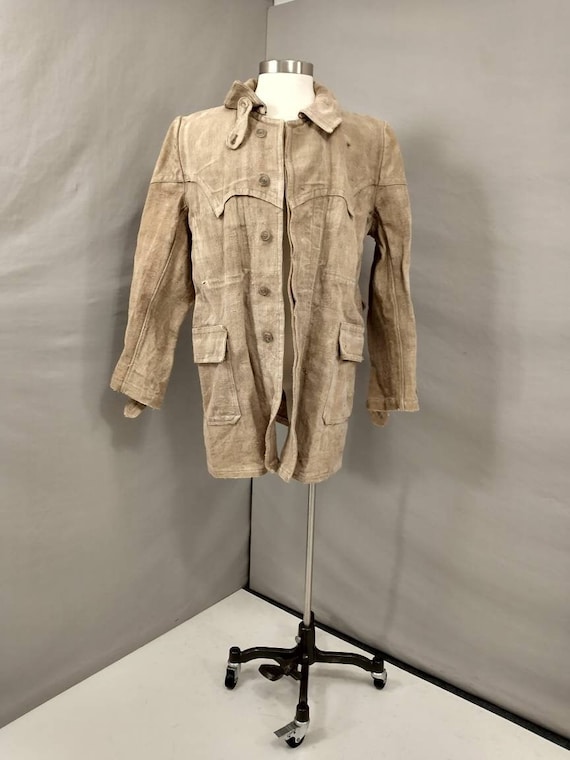 Distressed Canvas Coat Custom for Percy Movie Vint