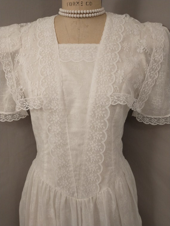 White Gunne Sax Prairie Dress Midi Victorian Look… - image 3