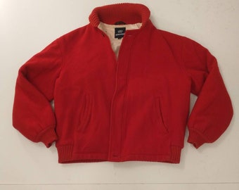 Vintage Red Wool Bomber Varsity Jacket Coat Zero King American Sportswear Classic Unisex Outdoor Sporting