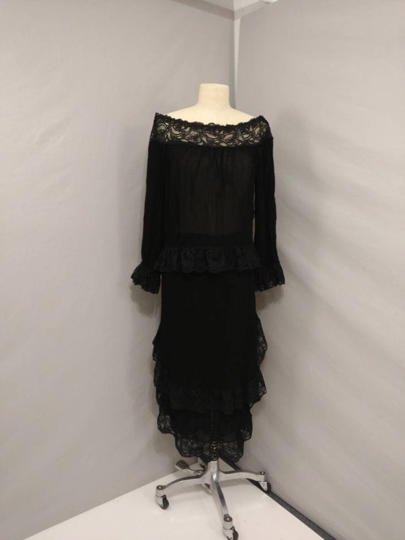 Black Lace Skirt Set for Gypsy or Witch Costume o… - image 1