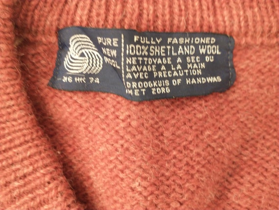 Harlequin Shetland Wool V Neck Pullover Sweater V… - image 3