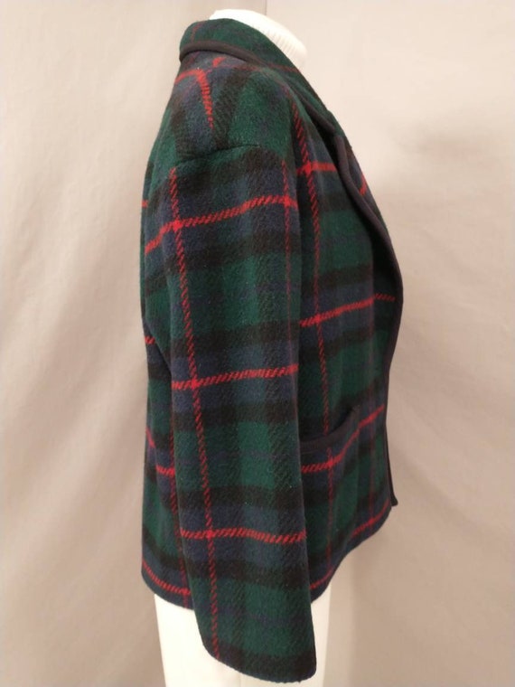 Plaid Wool Blanket Short Jacket Classic Talbots V… - image 5