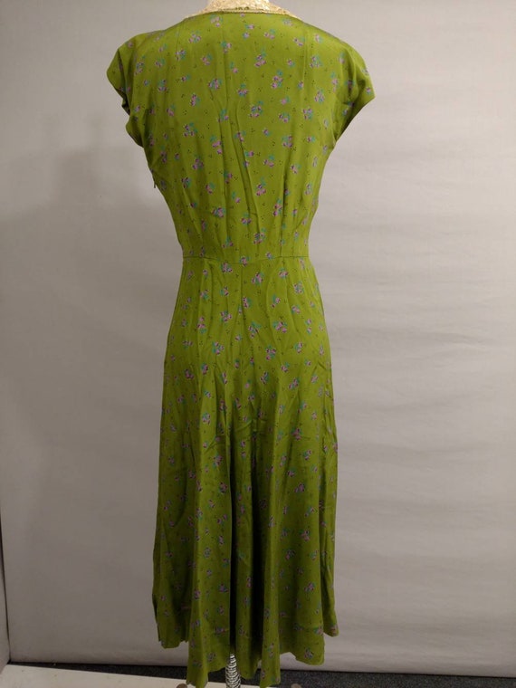 Vintage Forties Silk Dress 1940's Authentic Perio… - image 3