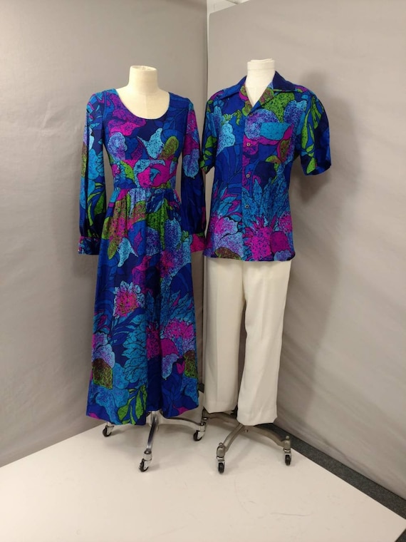 His & Hers Matching Vintage 70's Women's Maxi Dres