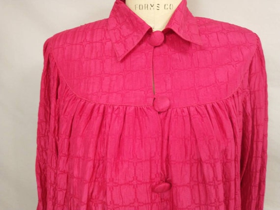 Deadstock 90's Hot Pink Silk Dress Vintage Nineti… - image 6