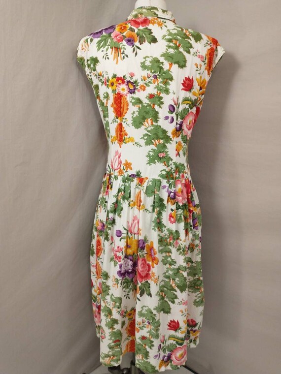 Feminine  Floral Dress Vintage 80's Feminine Slee… - image 5
