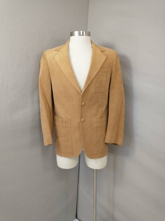 Vintage Quality Faux Suede Leather Men s Sport Coat Blazer Jacket