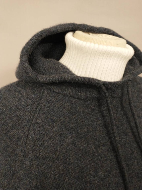 Hoodie Knit Sweater Blue Gray Heather Vintage J C… - image 5