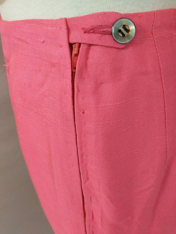 60's Vintage Hot Pink Silk Pants Tapered Leg Oleg… - image 3