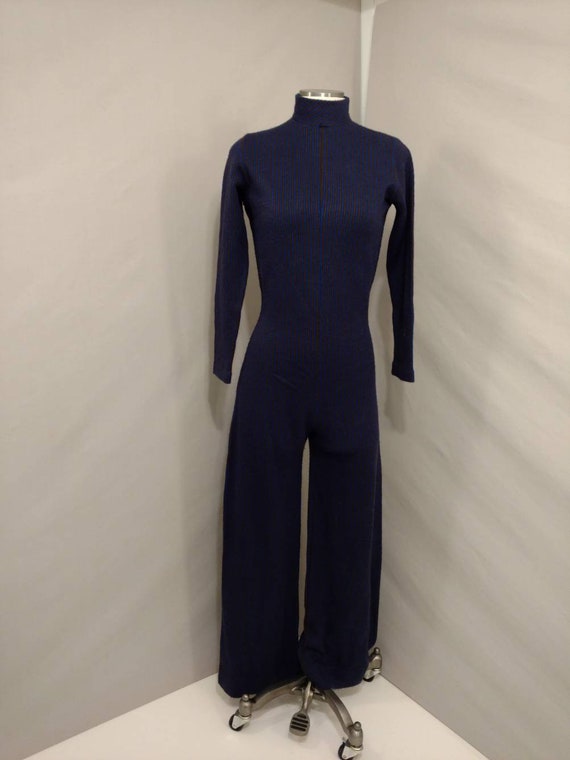 70's Jumpsuit Sweater Knit Striped Made in USA Vin