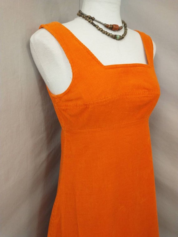 Exceptional Orange Cotton Corduroy Maxi Dress Vin… - image 3