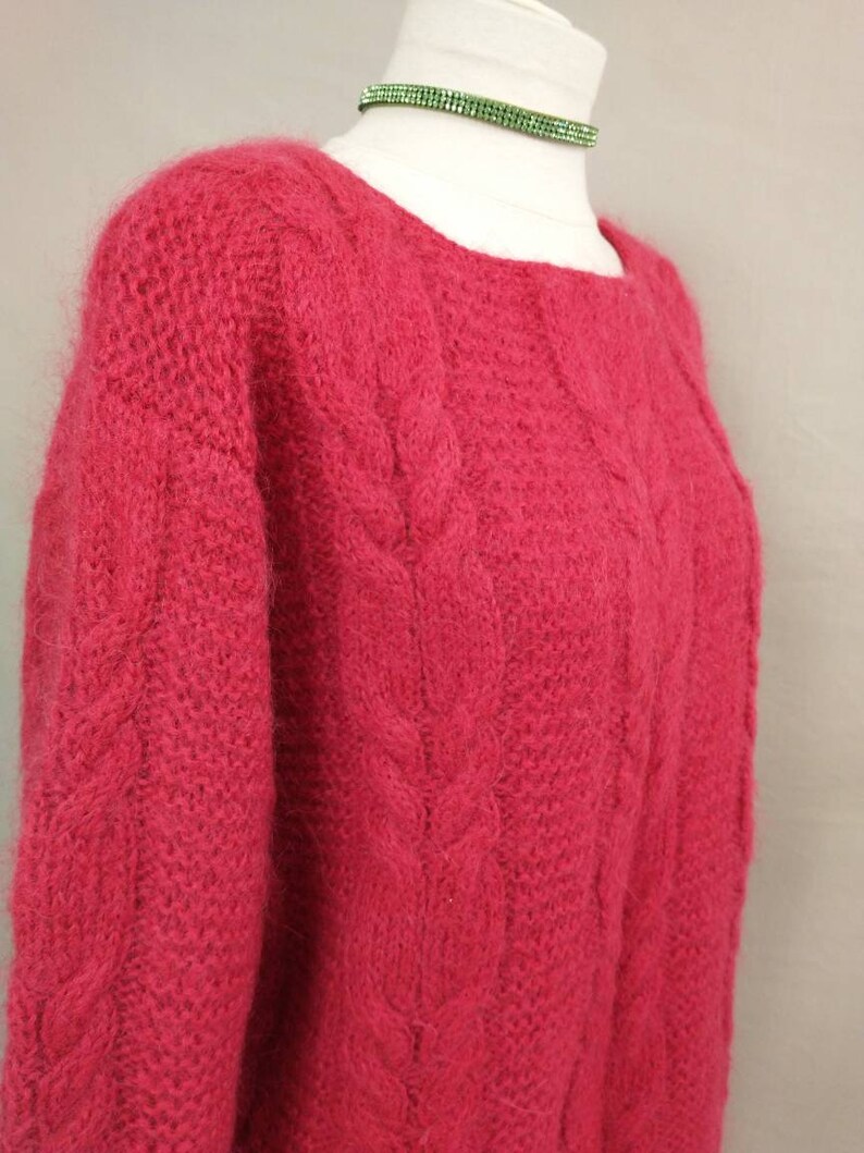 Hot Pink Long Mohair Wool Tunic Pullover Sweater Magenta - Etsy