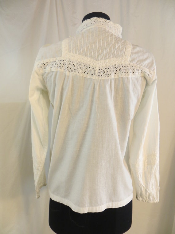 Vintage 60's - 70's Indian Top Classic White Cott… - image 5