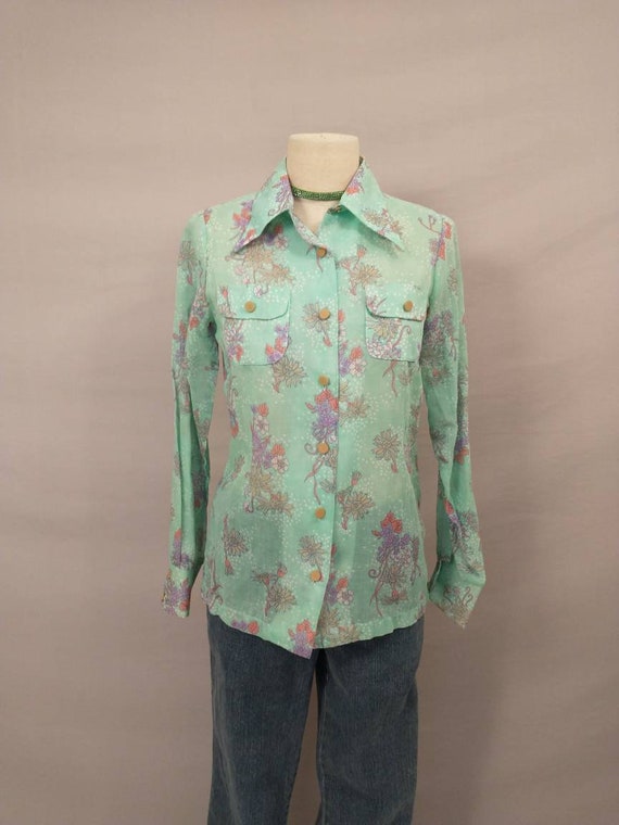 Mint floral top sale